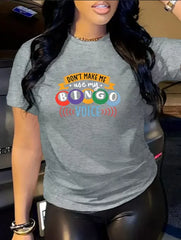 Letter Round Neck Regular Sleeve Short Sleeve Regular T-shirt