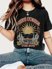 Letter Round Neck Regular Sleeve Short Sleeve Regular T-shirt
