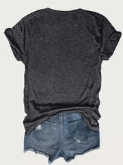 Letter Round Neck Regular Sleeve Short Sleeve Regular T-shirt