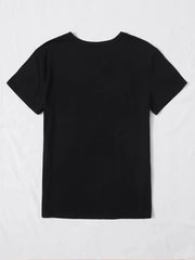 Letter Round Neck Regular Sleeve Short Sleeve T-shirt
