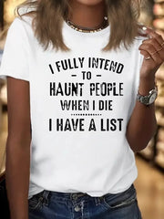 Letter Round Neck Regular Sleeve Short Sleeve T-shirt