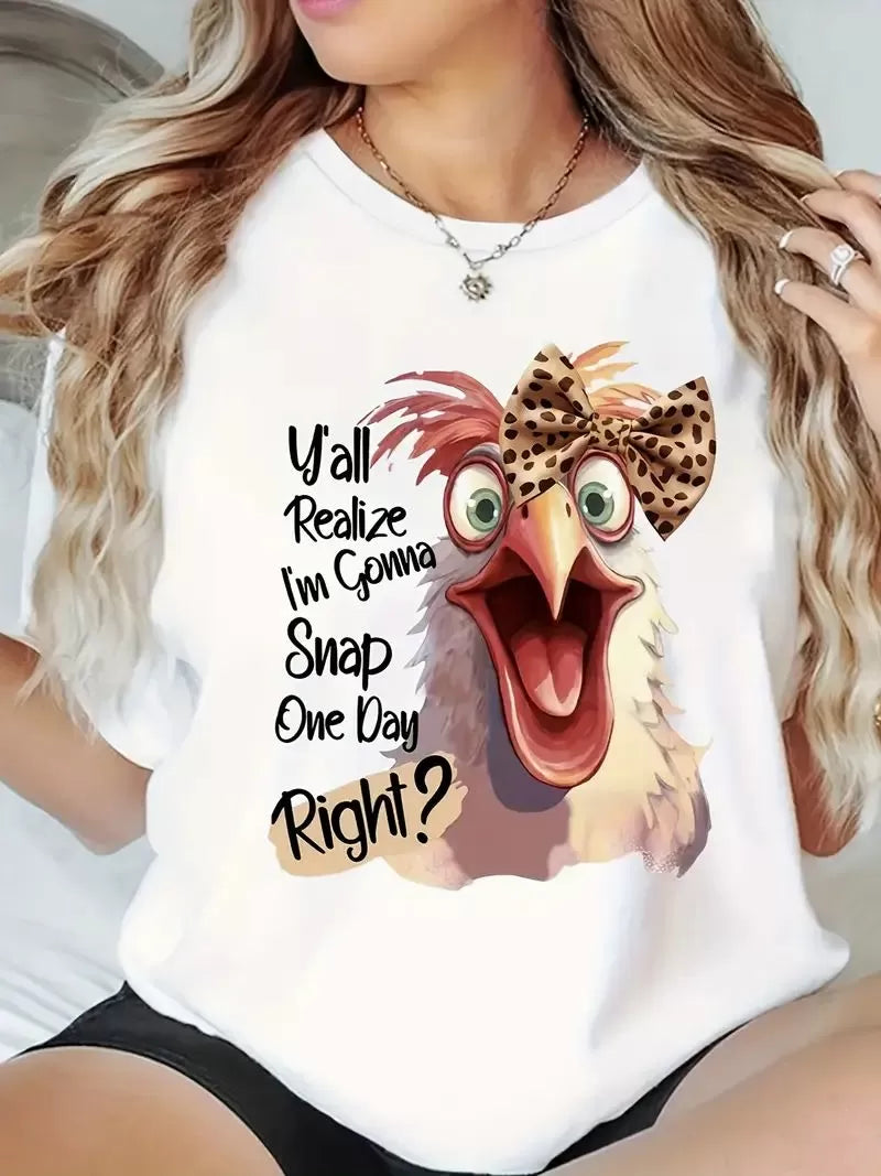 Letter Round Neck Regular Sleeve Short Sleeve T-shirt
