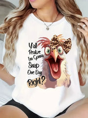 Letter Round Neck Regular Sleeve Short Sleeve T-shirt