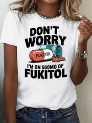 Letter Round Neck Regular Sleeve Short Sleeve T-shirt