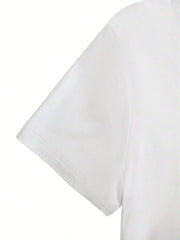 Letter Round Neck Regular Sleeve Short Sleeve T-shirt