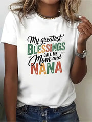 Letter Round Neck Regular Sleeve Short Sleeve T-shirt