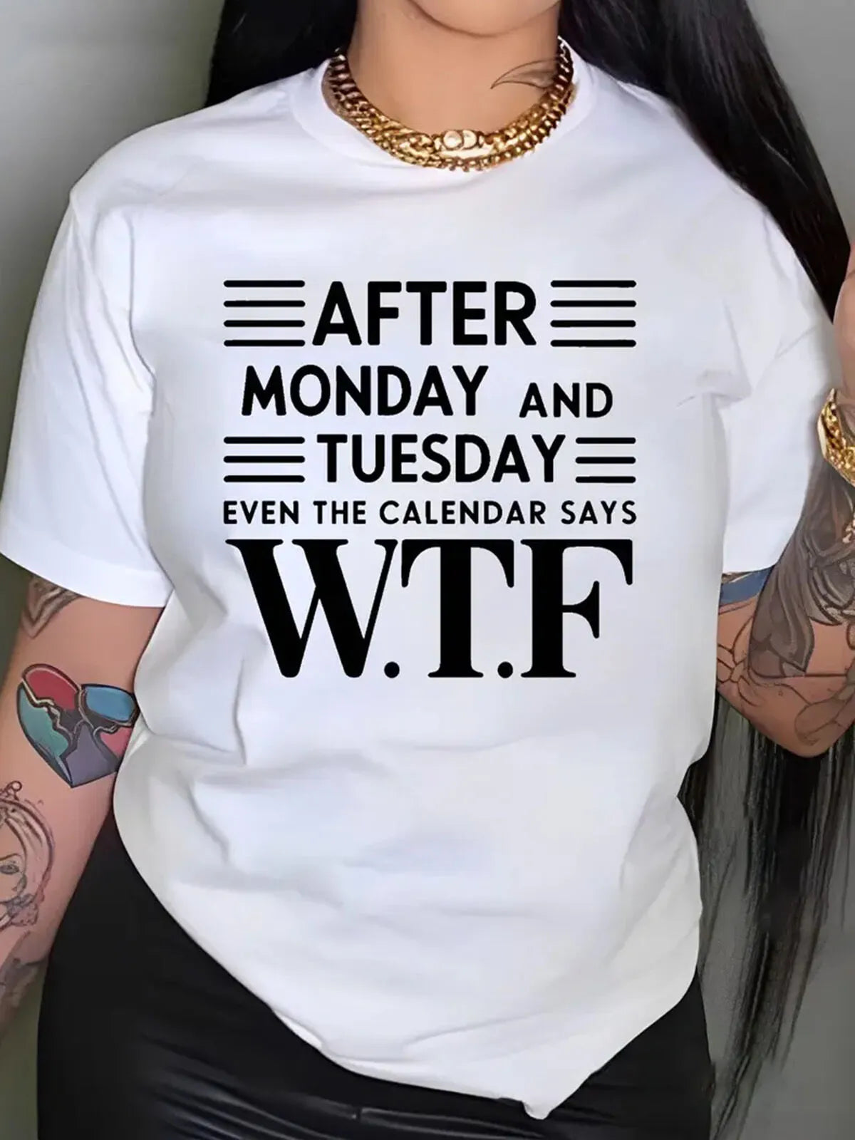 Letter Round Neck Regular Sleeve Short Sleeve T-shirt
