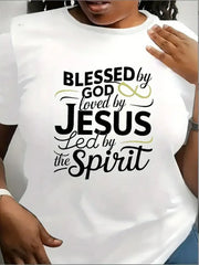 Letter Round Neck Regular Sleeve Short Sleeve T-shirt