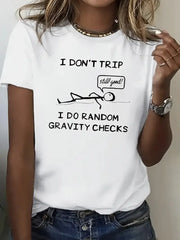 Letter Round Neck Regular Sleeve Short Sleeve T-shirt