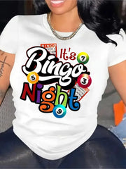 Letter Round Neck Regular Sleeve Short Sleeve T-shirt
