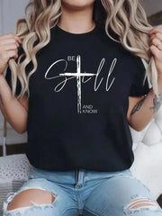 Letter Round Neck Regular Sleeve Short Sleeve T-shirt
