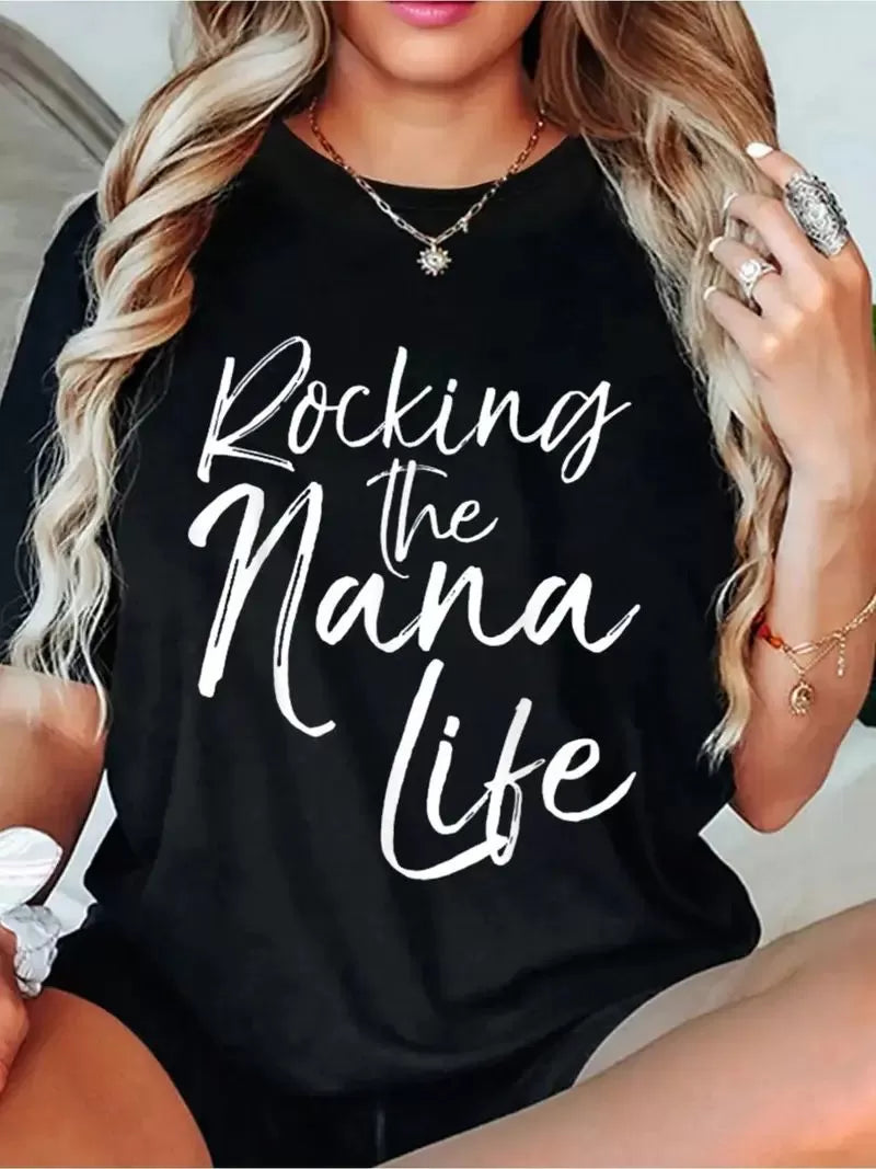 Letter Round Neck Regular Sleeve Short Sleeve T-shirt