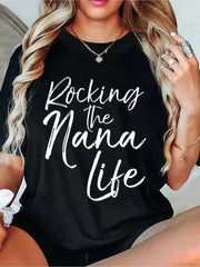 Letter Round Neck Regular Sleeve Short Sleeve T-shirt