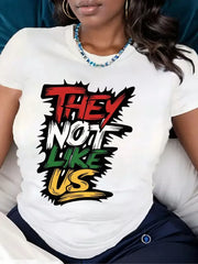 Letter Round Neck Regular Sleeve Short Sleeve T-shirt
