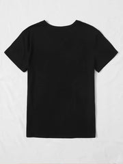 Letter Round Neck Regular Sleeve Short Sleeve T-shirt
