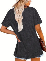 Letter Round Neck Regular Sleeve Short Sleeve T-shirt
