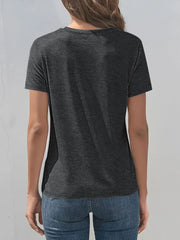 Letter Round Neck Regular Sleeve Short Sleeve T-shirt