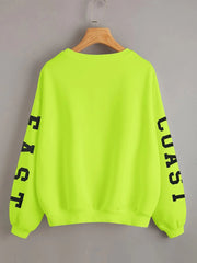 Letter Round Neck Regular Sleeve Sweatshirt