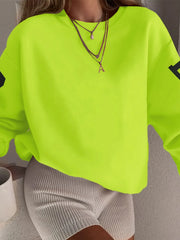 Letter Round Neck Regular Sleeve Sweatshirt