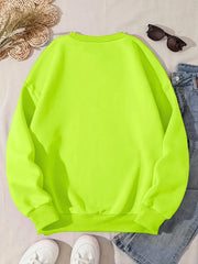 Letter Round Neck Regular Sleeve Sweatshirt