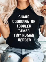 Letter Round Neck T-shirt