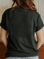 Slogan I Love My Job Figure Graphic Round Neck T-shirt