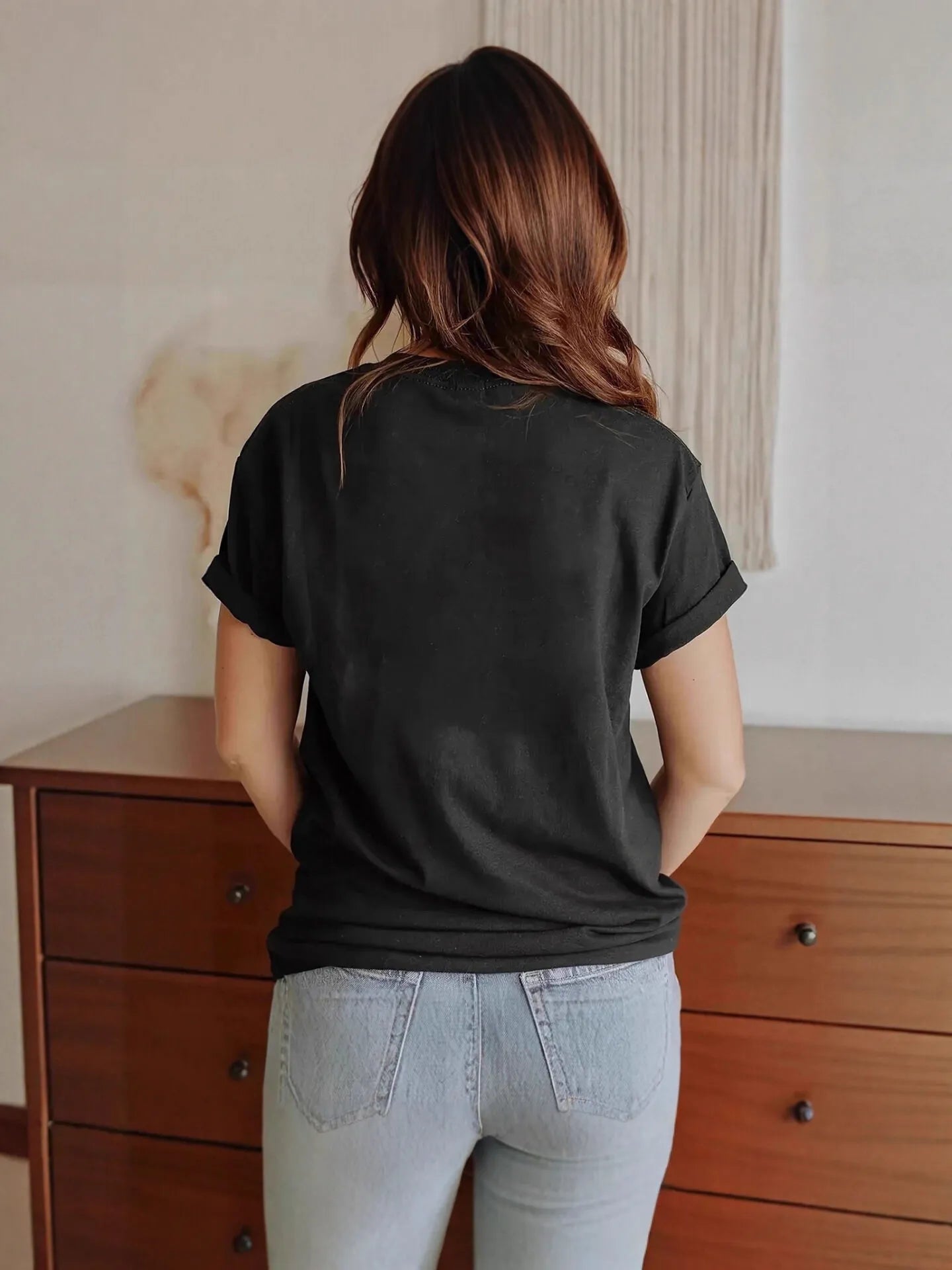Leopard Print Pencil Bow Teacher Round Neck T-shirt