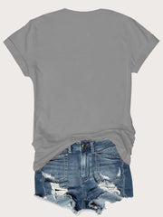 Letter V-neck Regular T-shirt