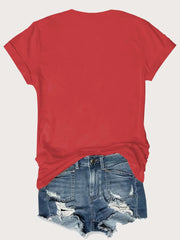 Letter V-neck Regular T-shirt