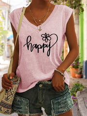 Letter V-neck Tank