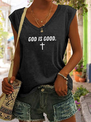 Letter V-neck Tank