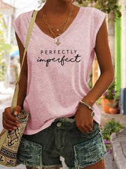 Letter V-neck Tank