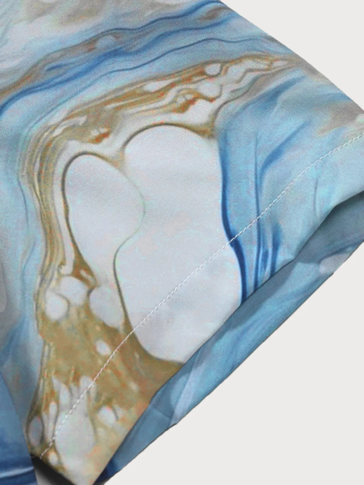 Marble Print Button Lapel Regular Shirts