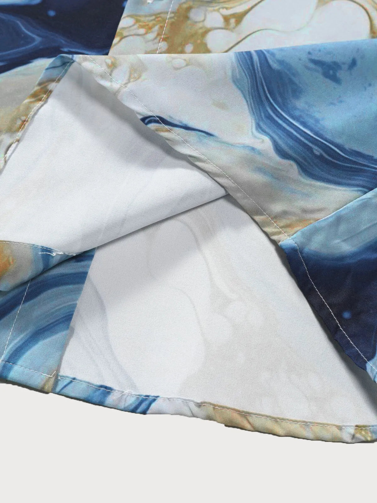 Marble Print Button Lapel Regular Shirts