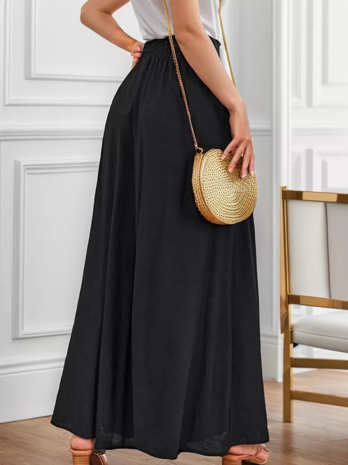 Medium Rise Palazzo Pants