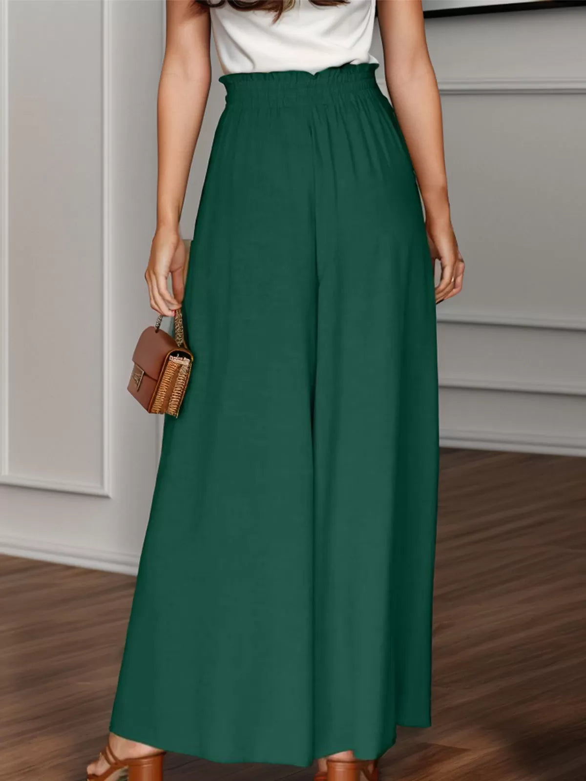 Medium Rise Palazzo Pants