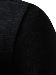 Men Solid Casual V-neck Henley T-shirt