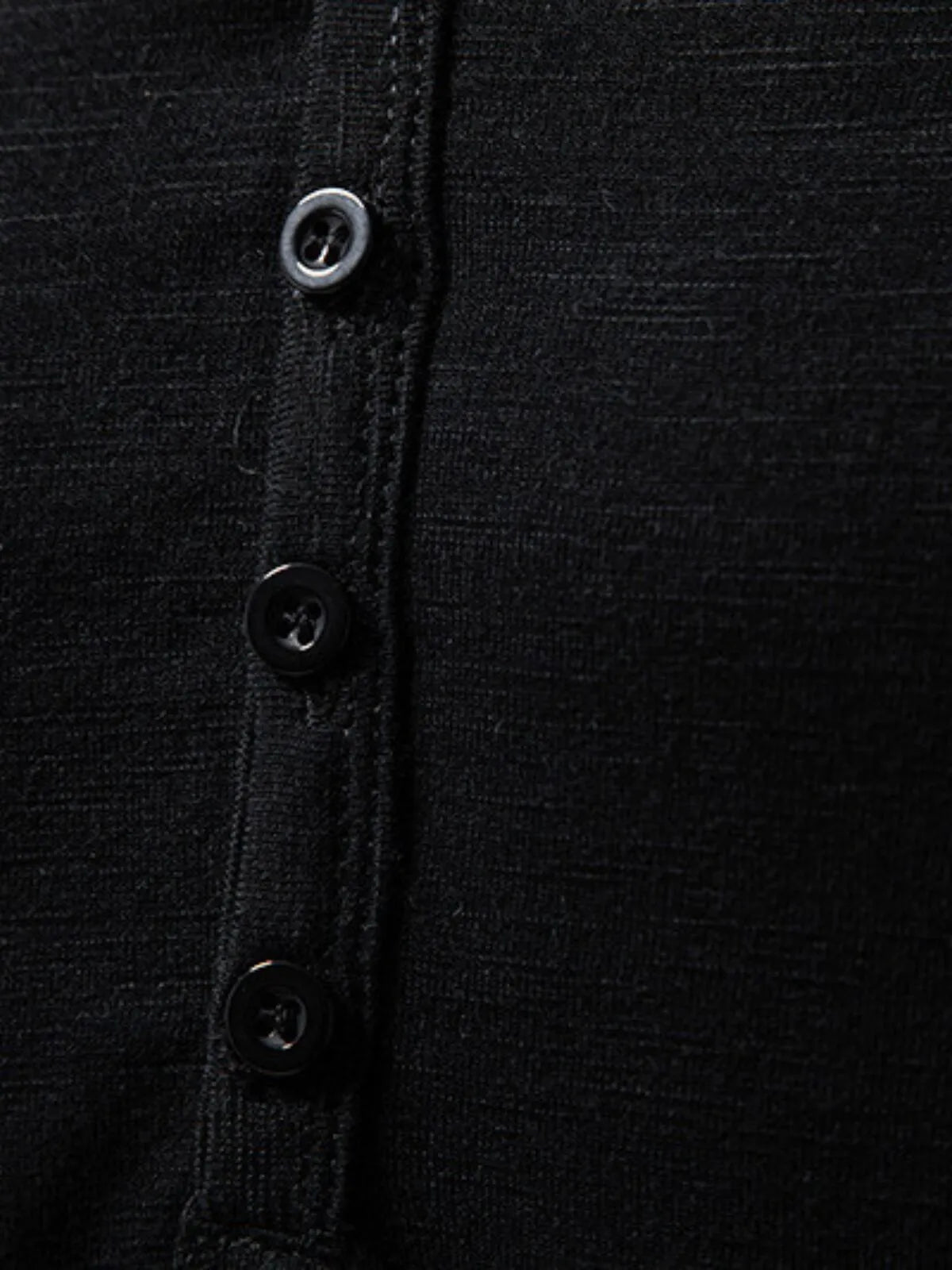 Men Solid Casual V-neck Henley T-shirt