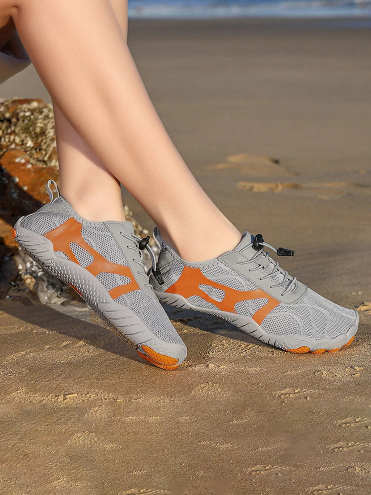 Mid-cup Flat Heel Knit Mesh Water Shoes