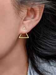 Minimalist Small Triangle Copper Stud 1 Pair Earrings