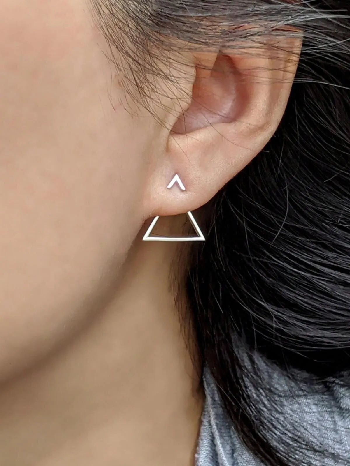 Minimalist Small Triangle Copper Stud 1 Pair Earrings