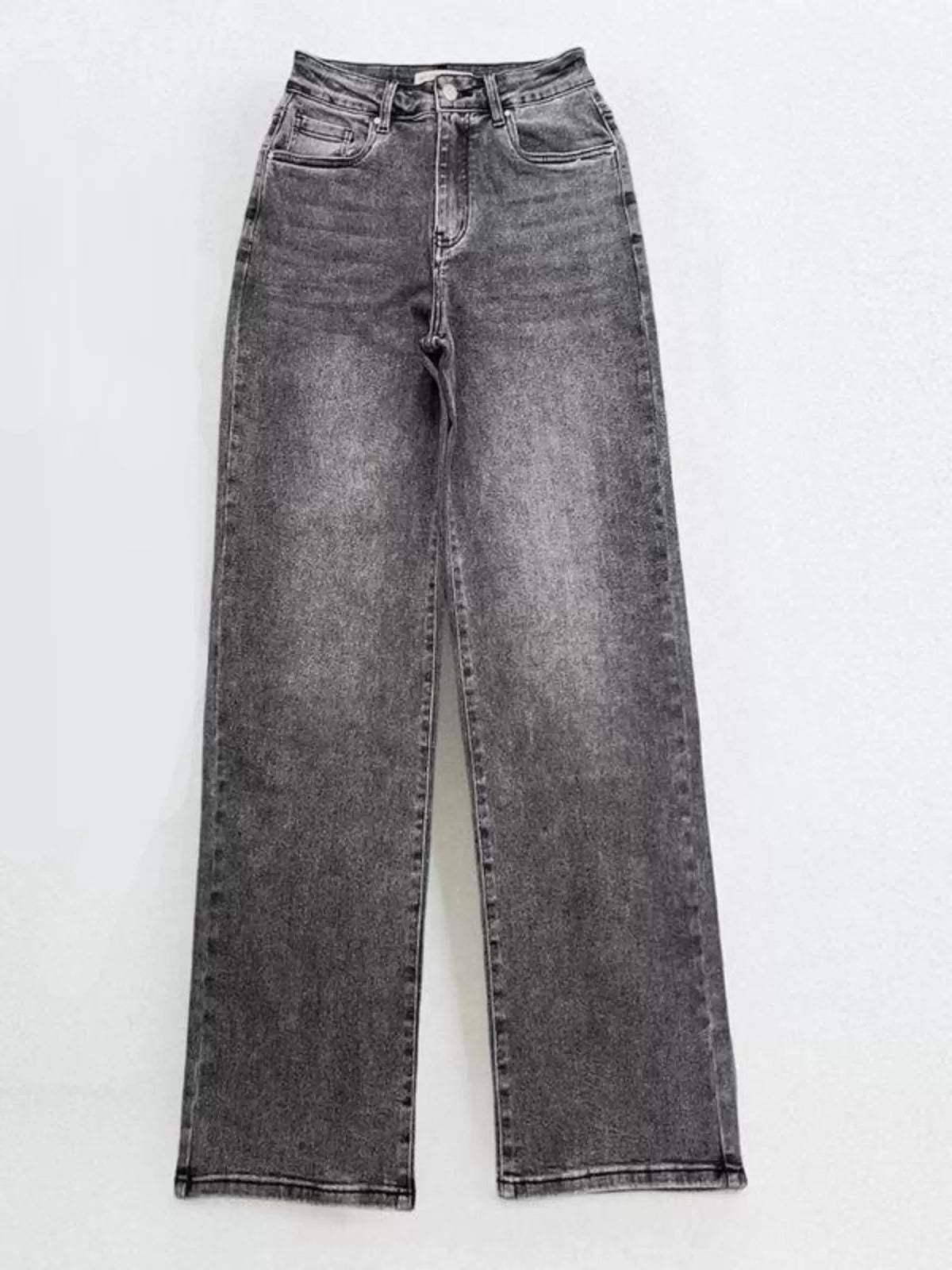 High Rise Zipper Fly Denim Pants