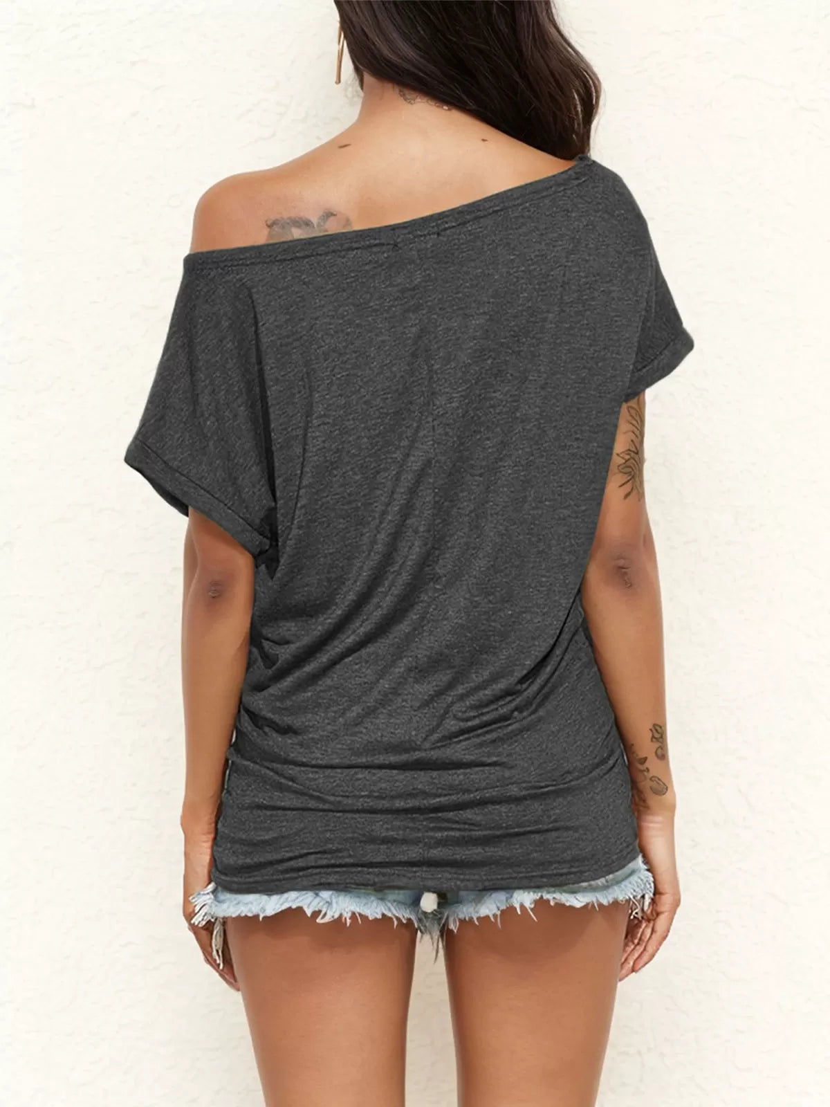 Off Shoulder Casual Loose T-shirt