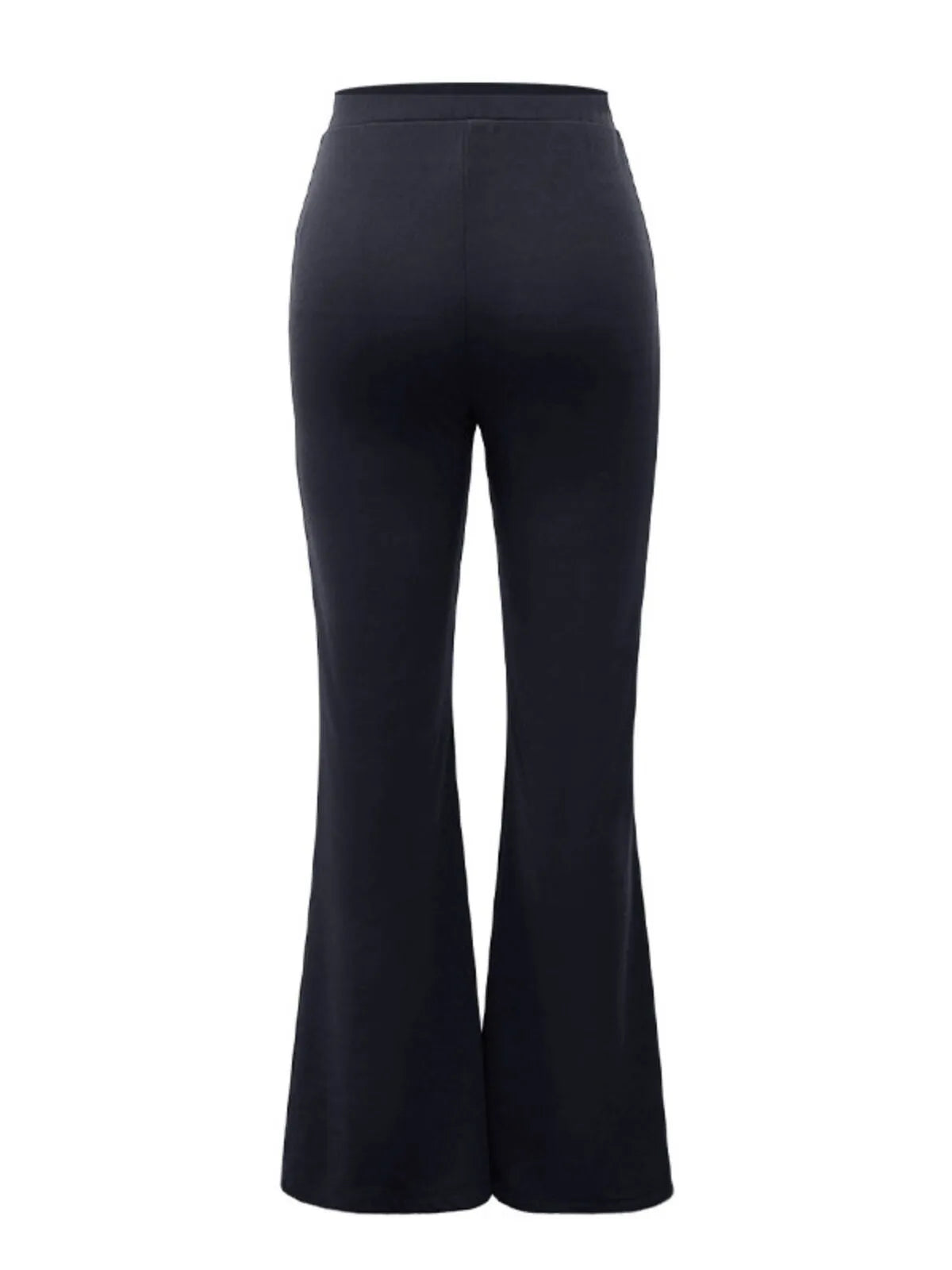 Office Chic Minimalist Fitted Waist Flared Hem High Rise Pants