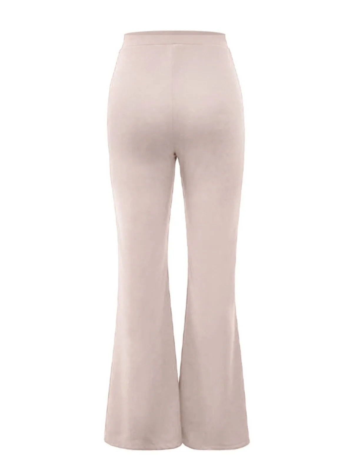 Office Chic Minimalist Fitted Waist Flared Hem High Rise Pants