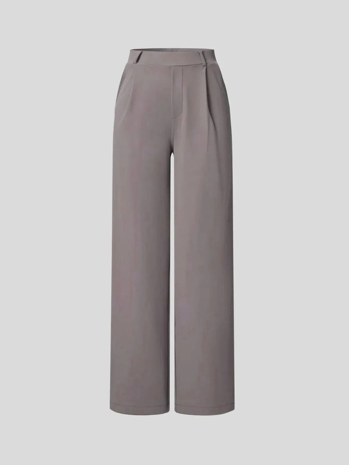 Office Chic Stretch Comfywear High Waisted Plicated Side Pocket Straight Leg Pants