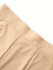 Office Outfits High Rise Zipper Fly Straight Leg Pants