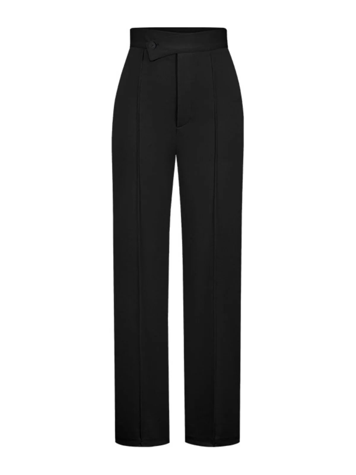 Office Outfits High Rise Zipper Fly Straight Leg Pants