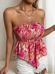 Paisley Print Garden Party Outfits Hanky Hem Tube Cami