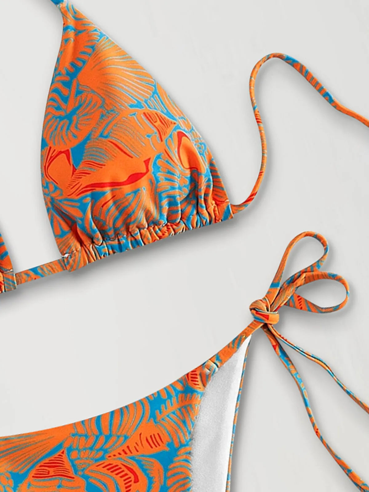Paisley Tie Back Low Rise Fabric Bikini 